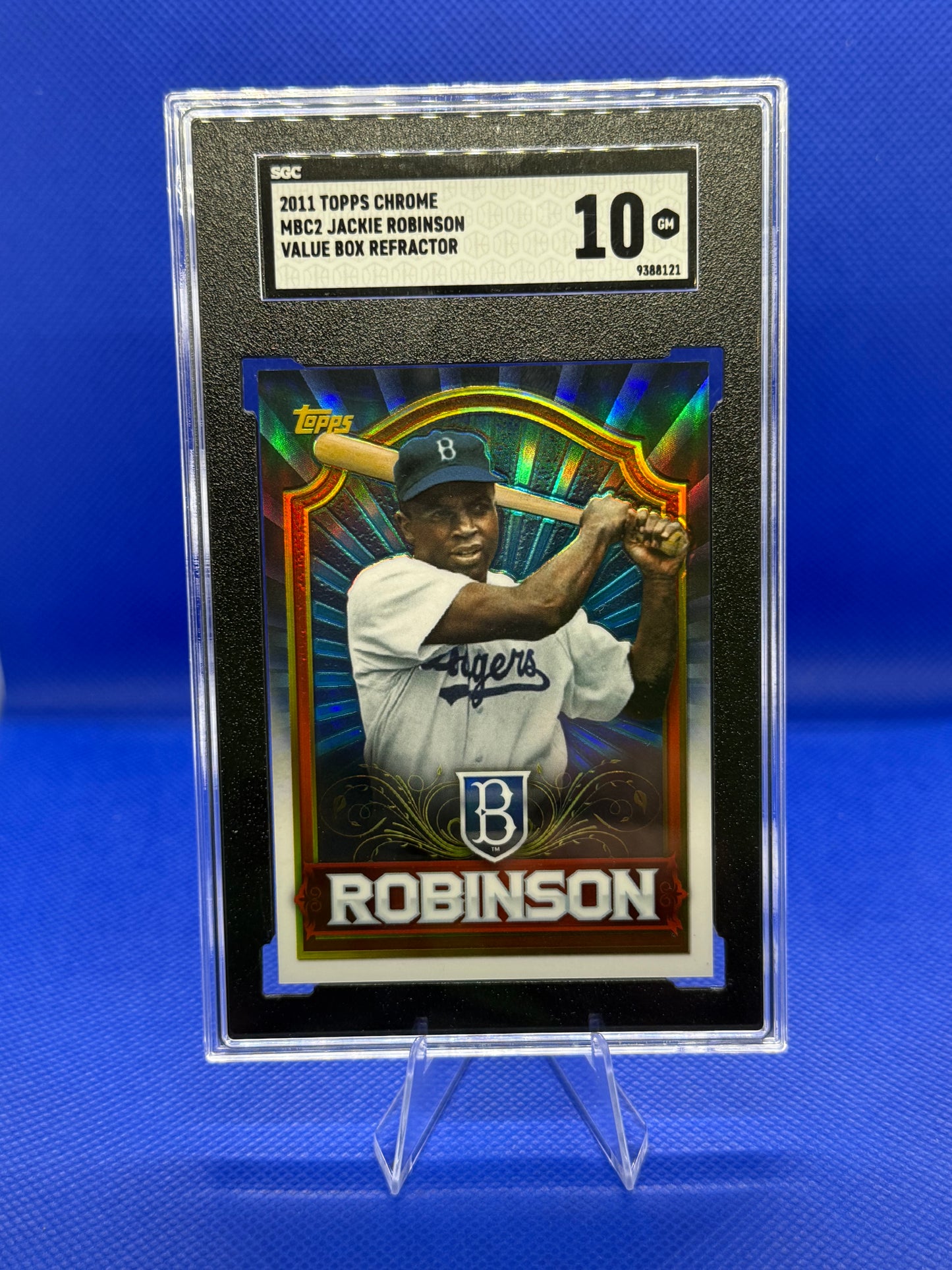 2011 Topps Chrome MBC2 Jackie Robinson Value Box Refractor - SGC 10