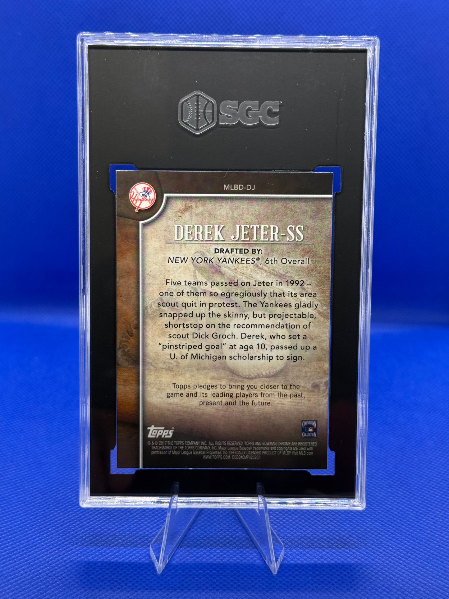 2017 Bowman Draft #MLBD-DJ Derek Jeter MLB Draft History PSA 10 Yankees - SGC 10