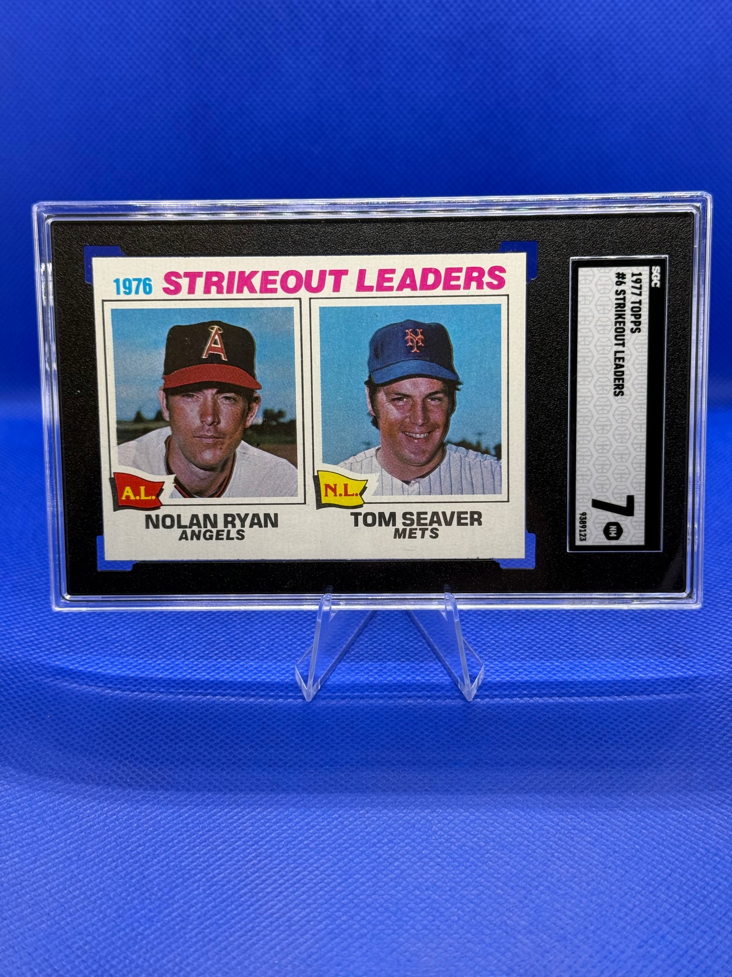 1977 TOPPS #6 NOLAN RYAN-TOM SEAVER HOF STRIKEOUT LEADERS  - PSA 7